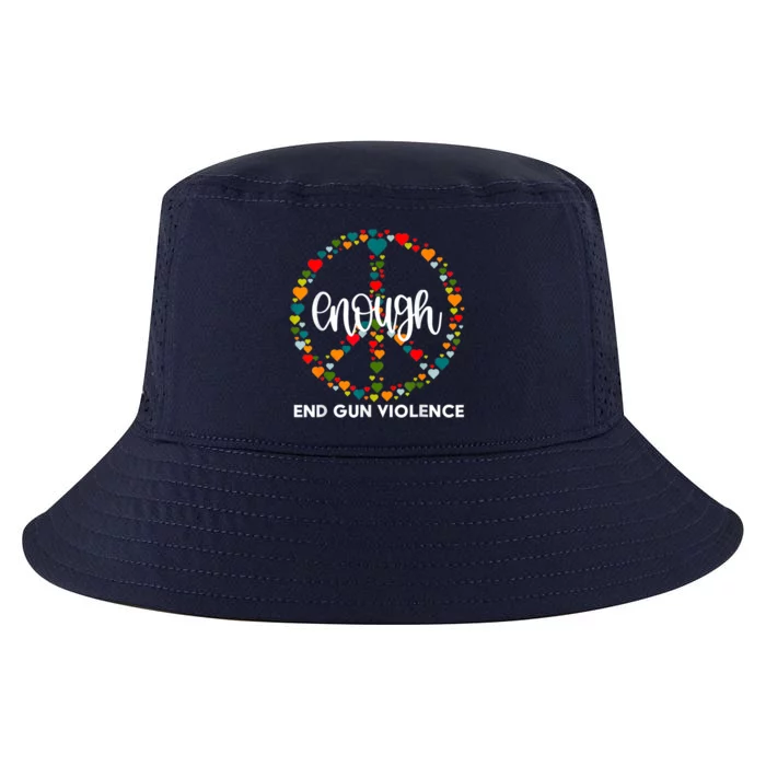 Enough End Gun Violence | Wear Orange Peace Sign Cool Comfort Performance Bucket Hat