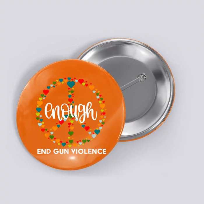 Enough End Gun Violence | Wear Orange Peace Sign Button