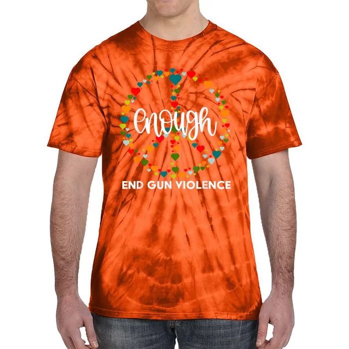 Enough End Gun Violence | Wear Orange Peace Sign Tie-Dye T-Shirt