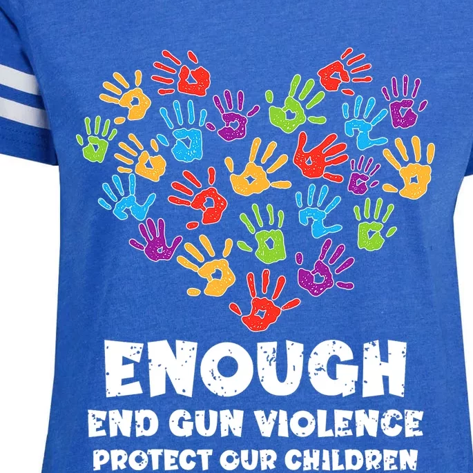 Enough End Gun Violence Protect Our Children Orange Mom Dad Enza Ladies Jersey Football T-Shirt