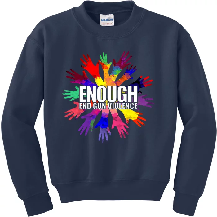 Enough End Gun Violence No Gun Awareness Day Kids Sweatshirt