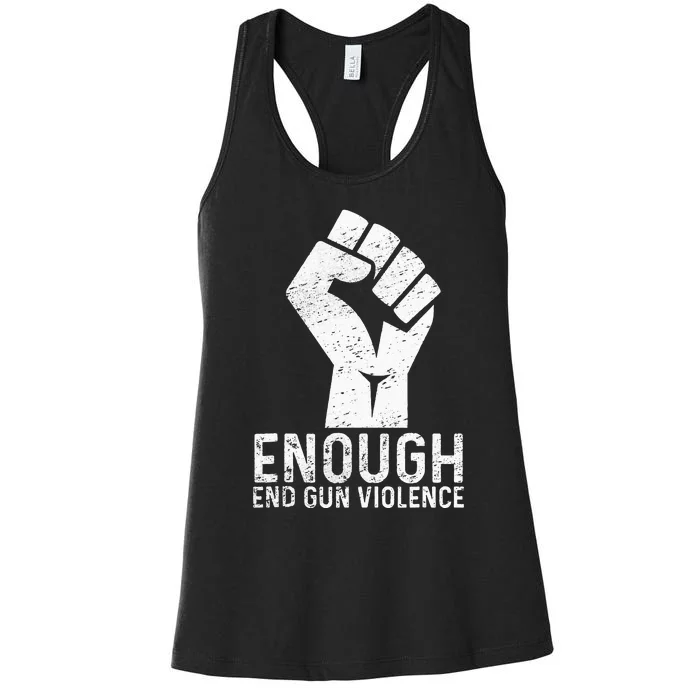 Enough End Gun Violence No Gun Awareness Day Wear Orange Women's Racerback Tank