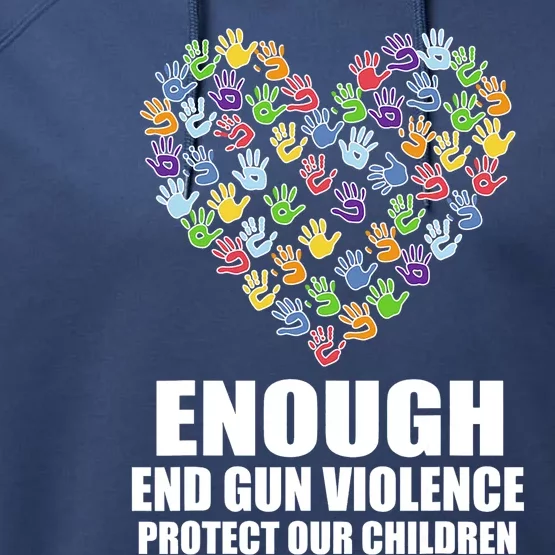 Enough End Gun Violence Protect Our Children In June We Wear Orange Performance Fleece Hoodie