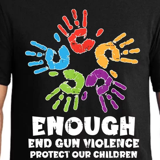 Enough End Gun Violence Protect Our Children Orange Mom Dad Pajama Set