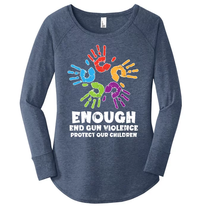 Enough End Gun Violence Protect Our Children Orange Mom Dad Women's Perfect Tri Tunic Long Sleeve Shirt