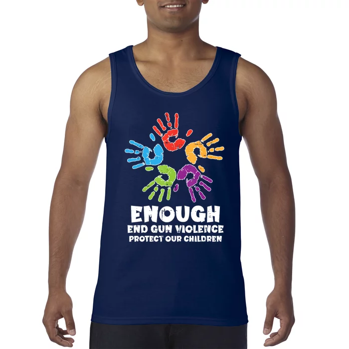 Enough End Gun Violence Protect Our Children Orange Mom Dad Tank Top