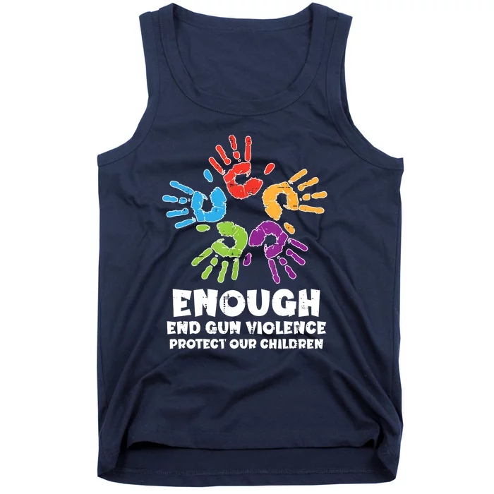 Enough End Gun Violence Protect Our Children Orange Mom Dad Tank Top