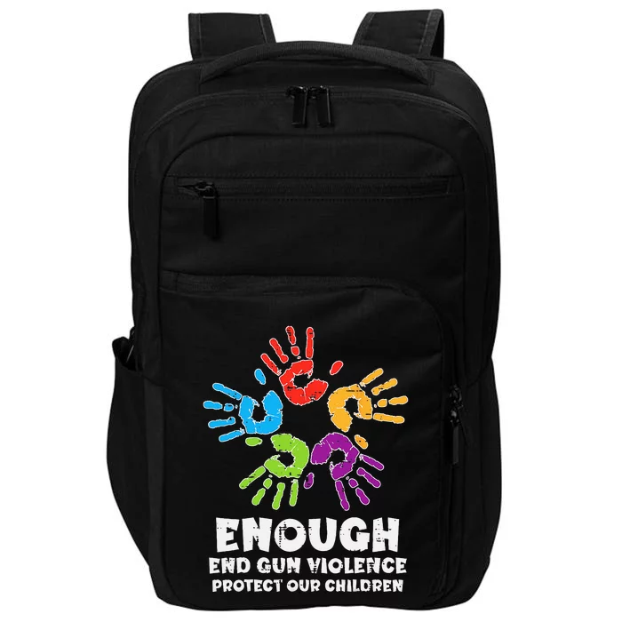 Enough End Gun Violence Protect Our Children Orange Mom Dad Impact Tech Backpack