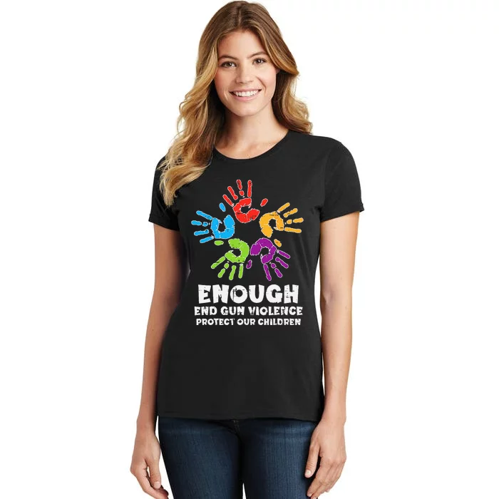 Enough End Gun Violence Protect Our Children Orange Mom Dad Women's T-Shirt