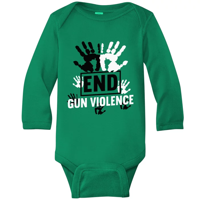 Enough End Gun Violence Awareness Day In June Wear Orange Baby Long Sleeve Bodysuit