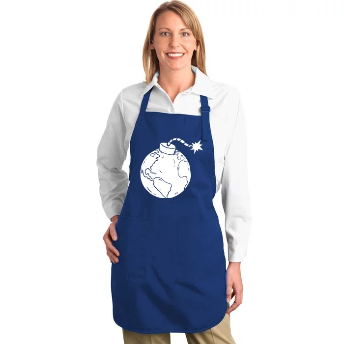 Environtalist Earth Gift Global Warming Climate Change Gift Full-Length Apron With Pocket