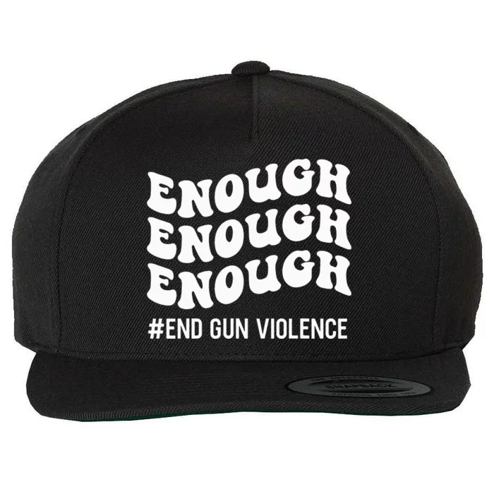 Enough End Gun Violence Awareness Day Groovy Wear Orange Wool Snapback Cap