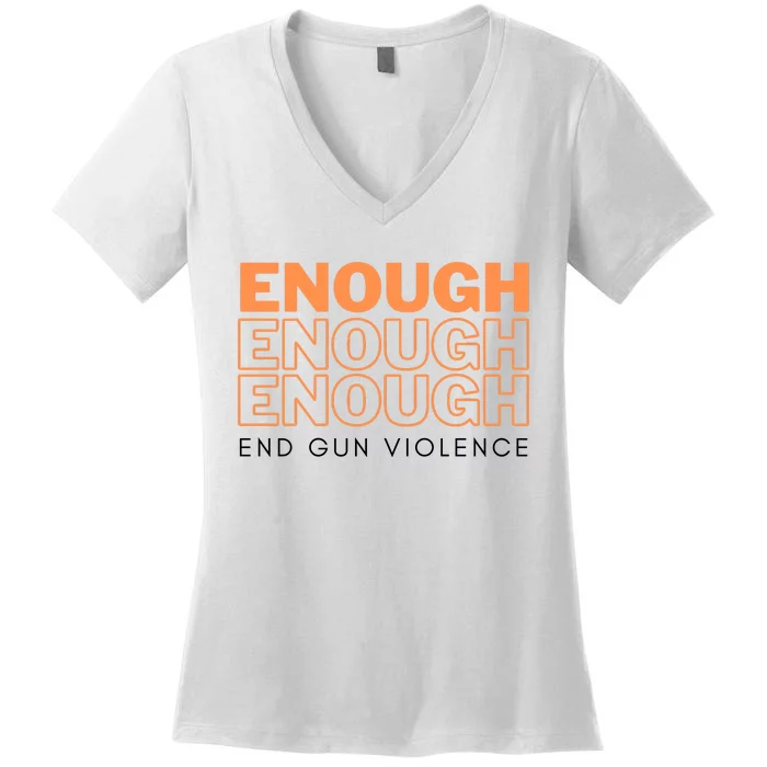 Enough End Gun Violence Women's V-Neck T-Shirt