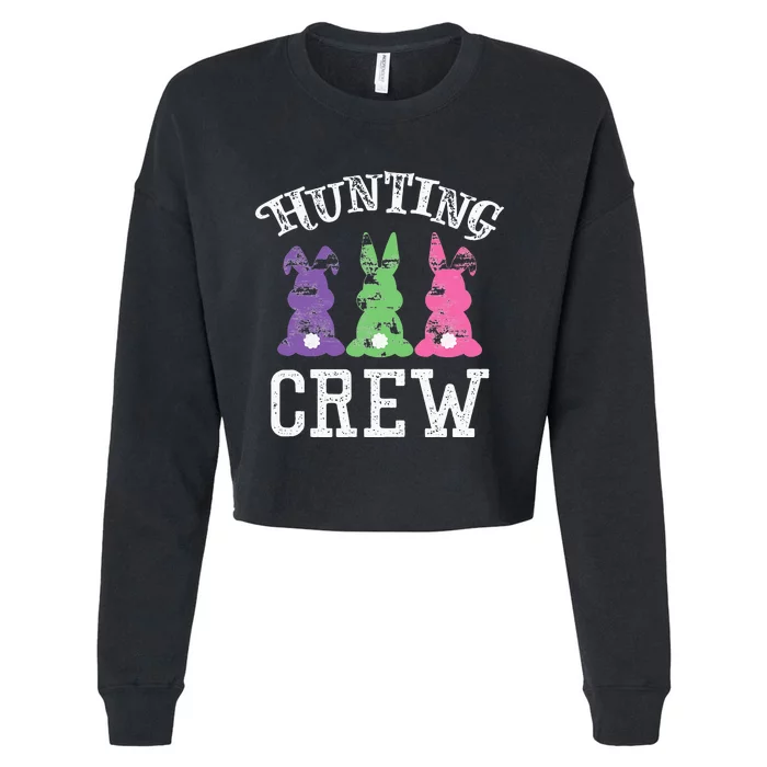 Easter Egg Hunting Crew Cute Funny Bunny Cropped Pullover Crew