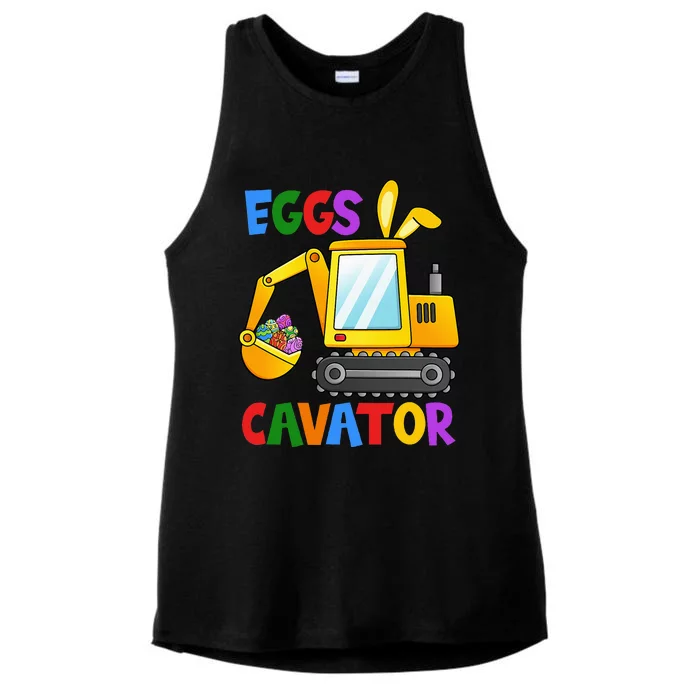 Eggscavator Egg Hunting Boy Excavator Easter Ladies Tri-Blend Wicking Tank