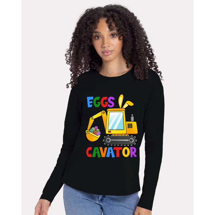 Eggscavator Egg Hunting Boy Excavator Easter Womens Cotton Relaxed Long Sleeve T-Shirt