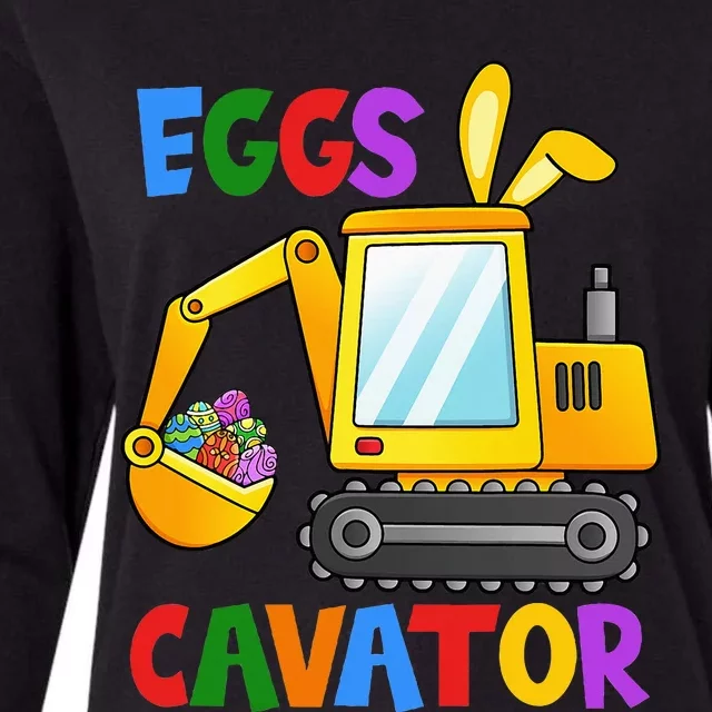 Eggscavator Egg Hunting Boy Excavator Easter Womens Cotton Relaxed Long Sleeve T-Shirt