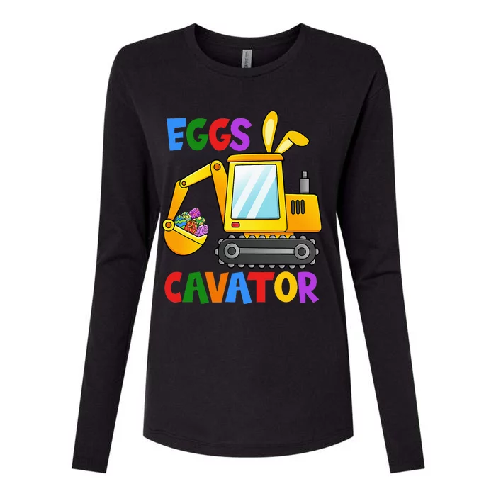 Eggscavator Egg Hunting Boy Excavator Easter Womens Cotton Relaxed Long Sleeve T-Shirt