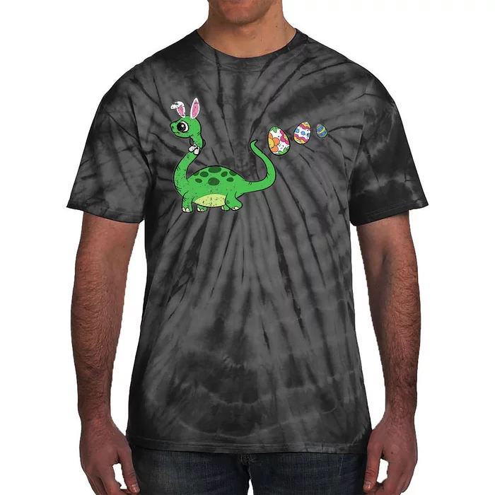 Easter Egg Hunting Brontosaurus Spring Tie-Dye T-Shirt