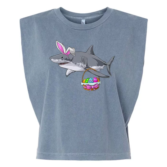 Easter Egg Hunt Shark Garment-Dyed Women's Muscle Tee