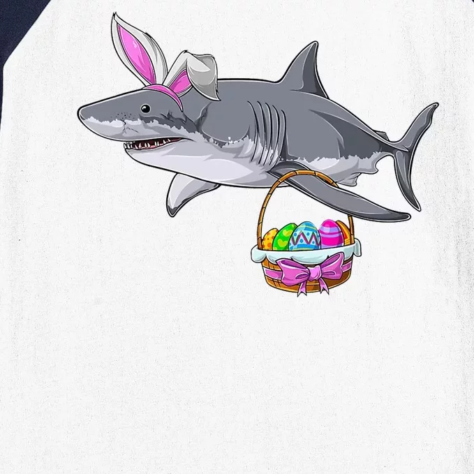 Easter Egg Hunt Shark Baseball Sleeve Shirt