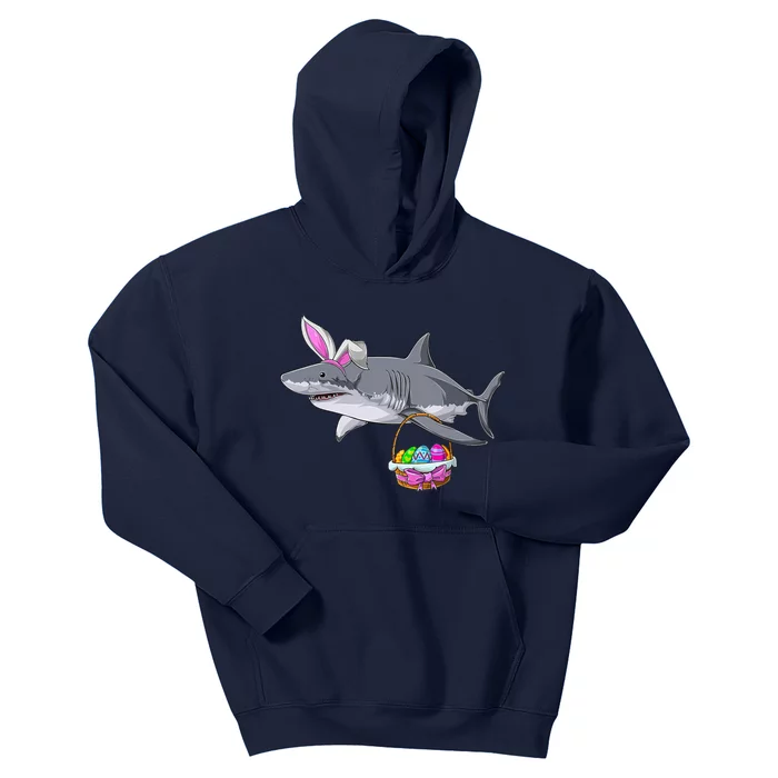 Easter Egg Hunt Shark Kids Hoodie