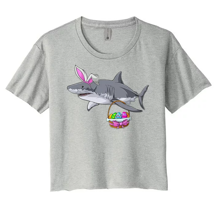 Easter Egg Hunt Shark Women's Crop Top Tee