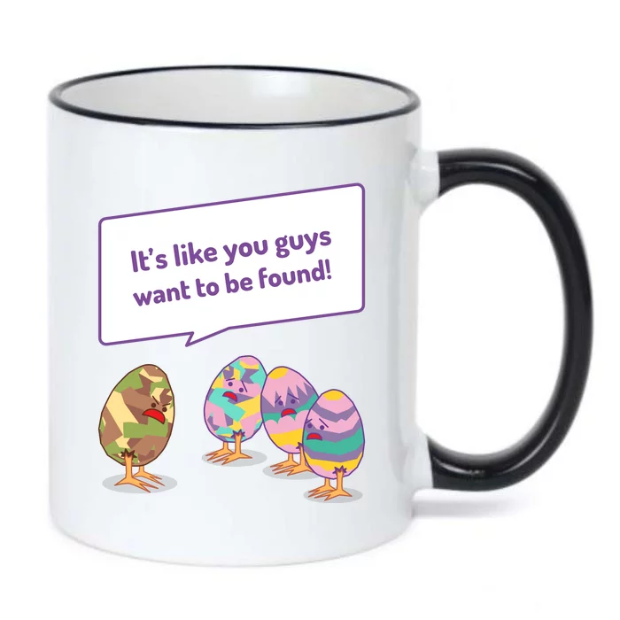 Easter Egg Hunt Funny Camo Eggs Want To Be Found Black Color Changing Mug