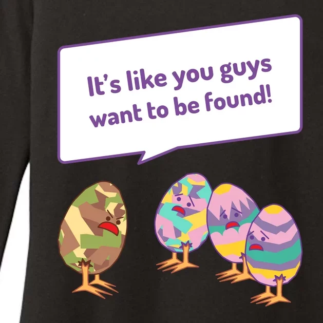 Easter Egg Hunt Funny Camo Eggs Want To Be Found Womens CVC Long Sleeve Shirt