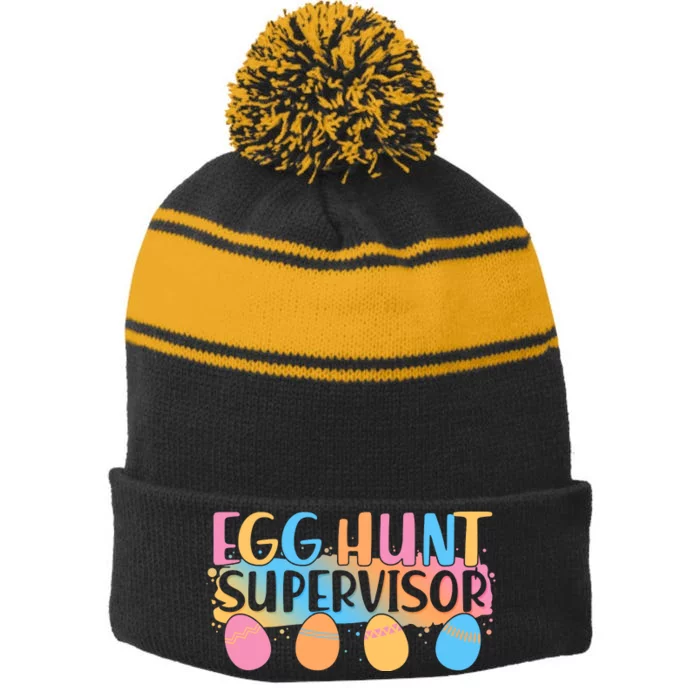 Easter Egg Hunt Supervisor Stripe Pom Pom Beanie