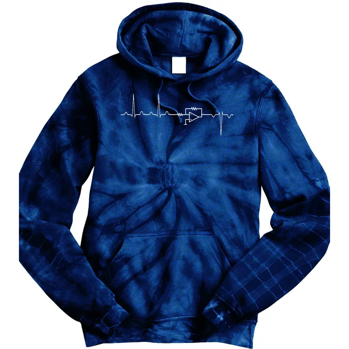 Electrical Engineering Heartbeat Inverter Tie Dye Hoodie