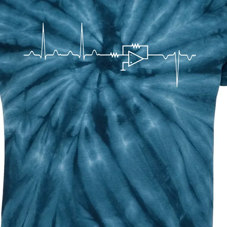 Electrical Engineering Heartbeat Inverter Kids Tie-Dye T-Shirt