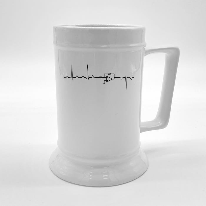 Electrical Engineering Heartbeat Inverter Front & Back Beer Stein