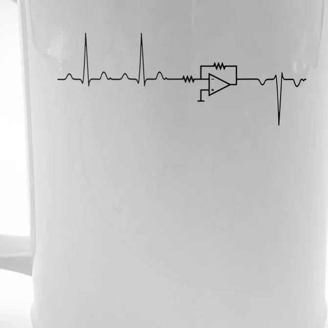 Electrical Engineering Heartbeat Inverter Front & Back Beer Stein