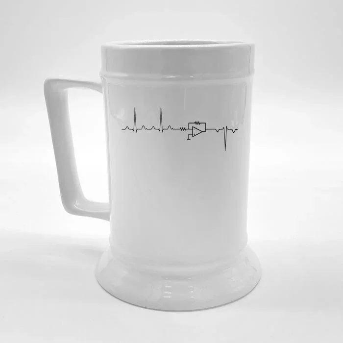 Electrical Engineering Heartbeat Inverter Front & Back Beer Stein