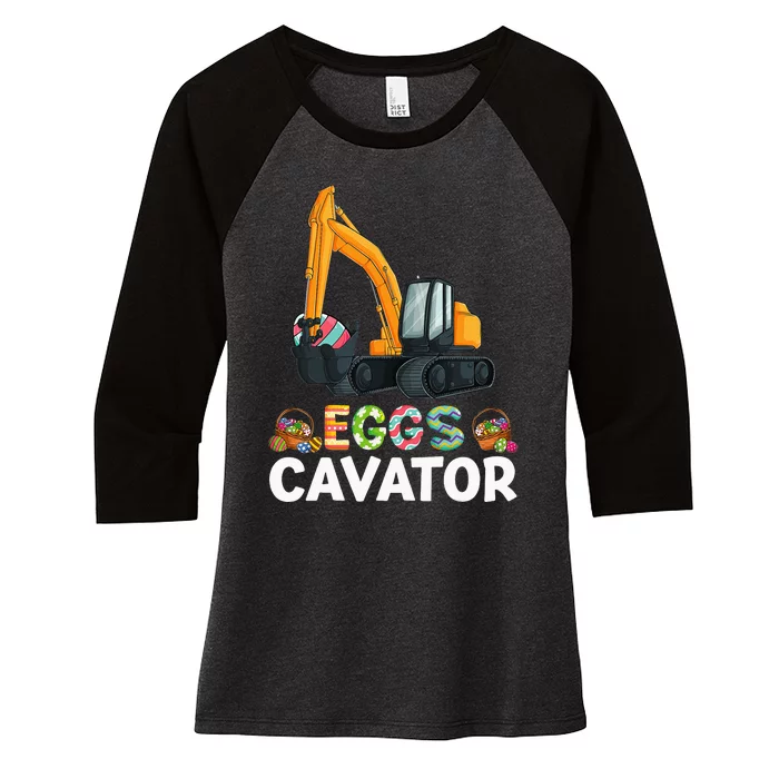 Easter Egg Hunt Constructions Trucks Children Women's Tri-Blend 3/4-Sleeve Raglan Shirt