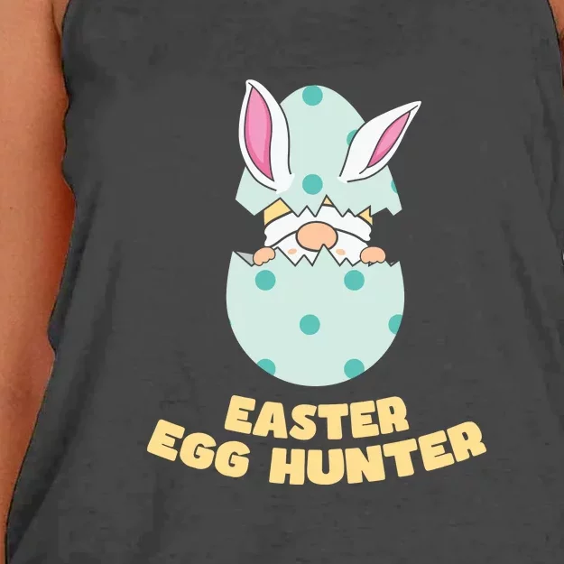 Easter Egg Hunter Gnome Ear Bunny Easter Day Gift Women's Knotted Racerback Tank