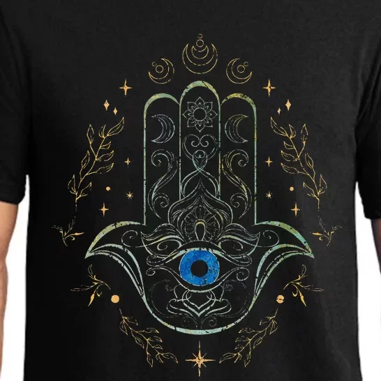 Evil Eye Hamsa Hand Nazar Amulet Protection Celestial Yoga Pajama Set