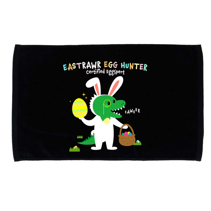 Eastrawr Egg Hunter Certified Eggspert Easter T Rex Dinosaur Cool Gift Microfiber Hand Towel