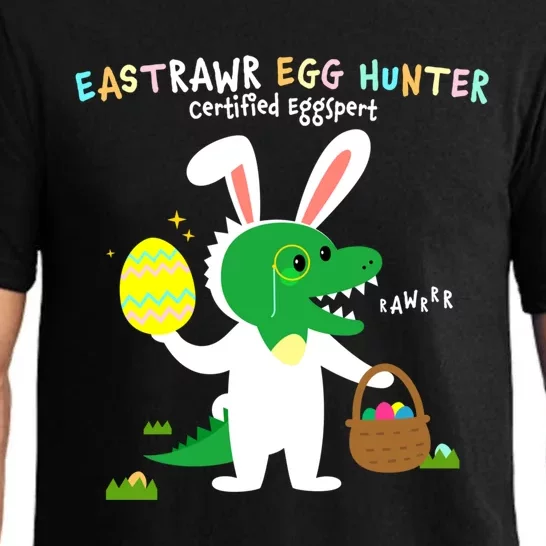 Eastrawr Egg Hunter Certified Eggspert Easter T Rex Dinosaur Gift Pajama Set