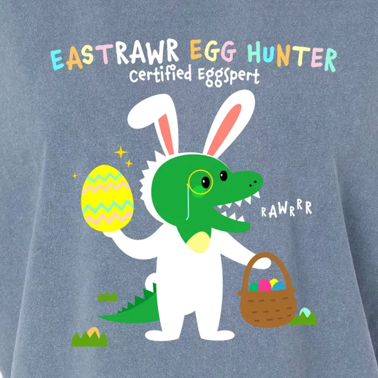 Eastrawr Egg Hunter Certified Eggspert Easter T Rex Dinosaur Gift Garment-Dyed Women's Muscle Tee