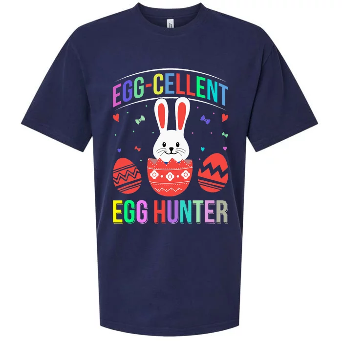 Eggcellent Egg Hunt Easter Bunny Funny Sueded Cloud Jersey T-Shirt