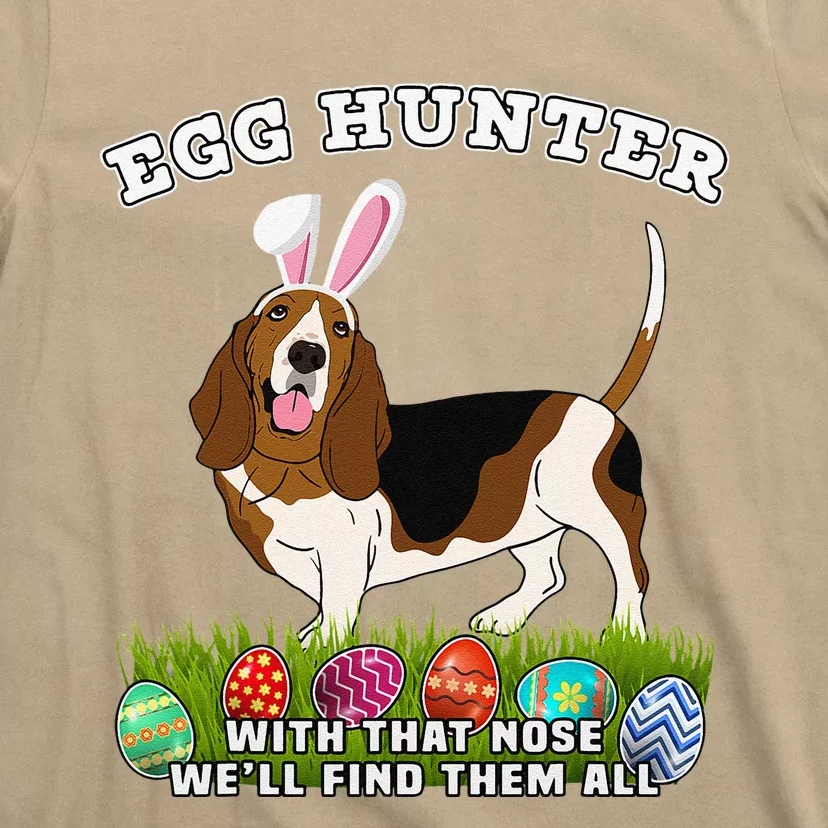 Easter Egg Hunting Dog Bunny Basset Hound T-Shirt