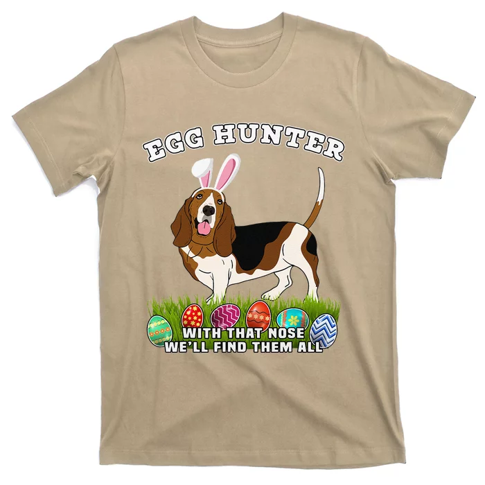 Easter Egg Hunting Dog Bunny Basset Hound T-Shirt