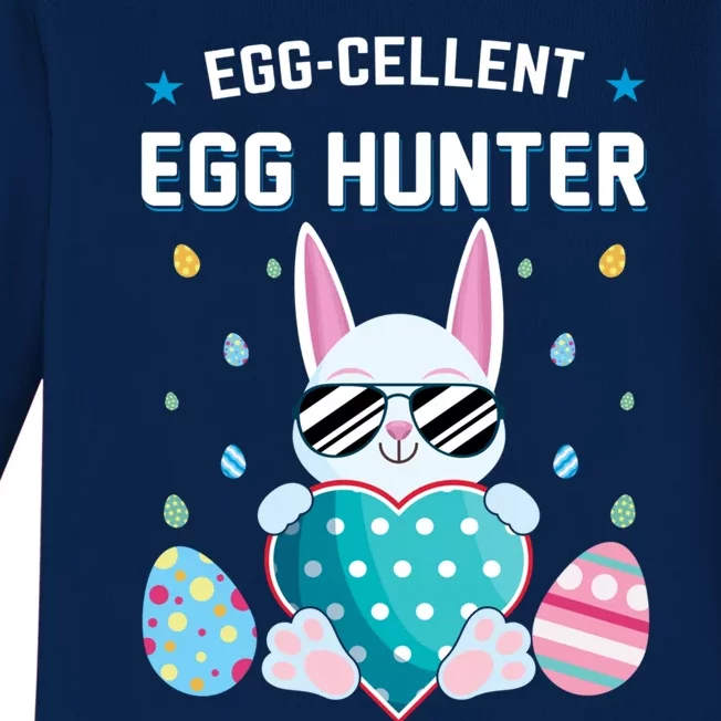 Egggiftcellent Egg Hunter Cute Bunny Funny Easter Day Gift Baby Long Sleeve Bodysuit