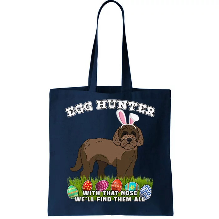 Easter Egg Hunting Dog Eggspert Labradoodle Tote Bag