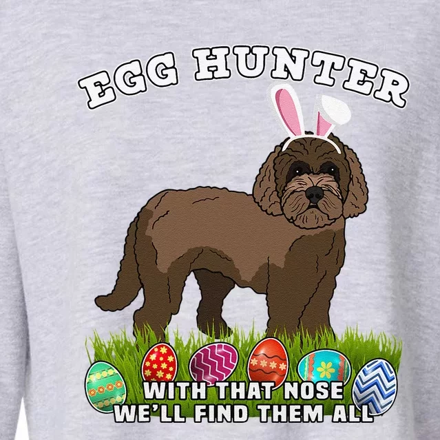 Easter Egg Hunting Dog Eggspert Labradoodle Cropped Pullover Crew