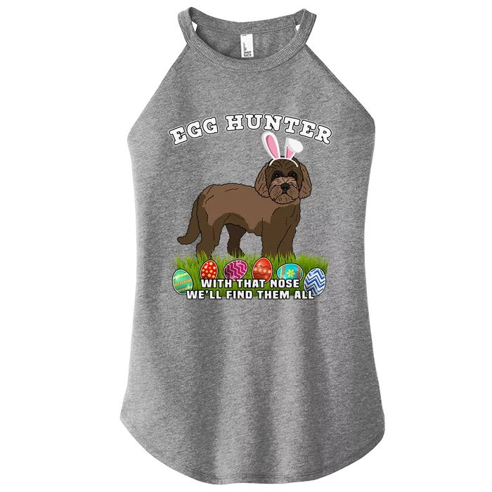 Easter Egg Hunting Dog Eggspert Labradoodle Women’s Perfect Tri Rocker Tank