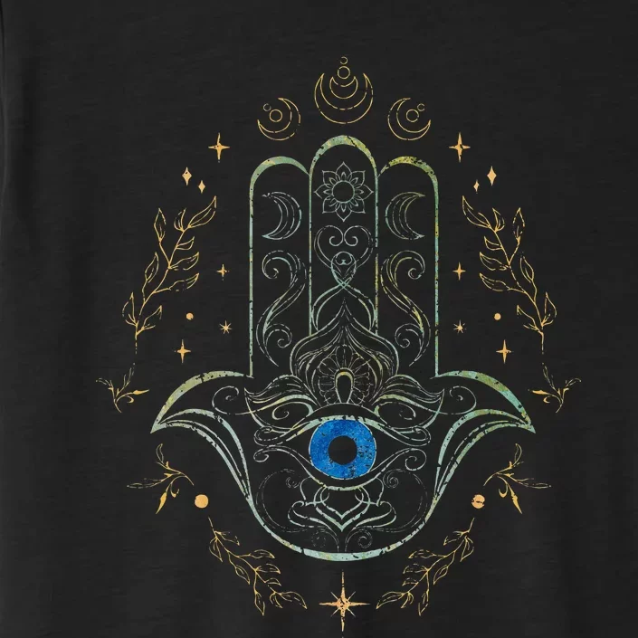 Evil Eye Hamsa Hand Nazar Amulet Protection Celestial Yoga ChromaSoft Performance T-Shirt