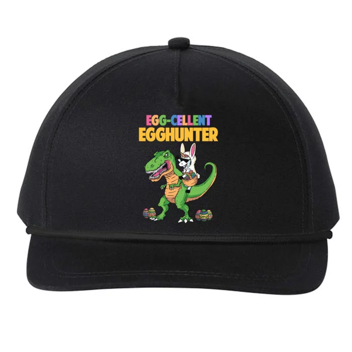 Egggiftcellent Egg Hunter T Rex Dinosaur Unicorn Easter Bunny Gift Snapback Five-Panel Rope Hat